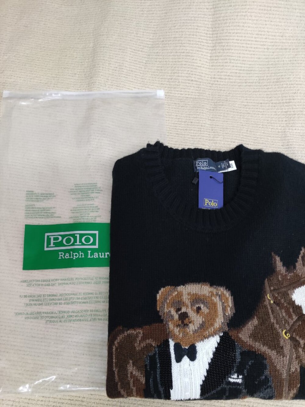 Polo Ralph Lauren Tuxedo Bear Horse Wool Crewneck Sweater - Picture 2 of 11